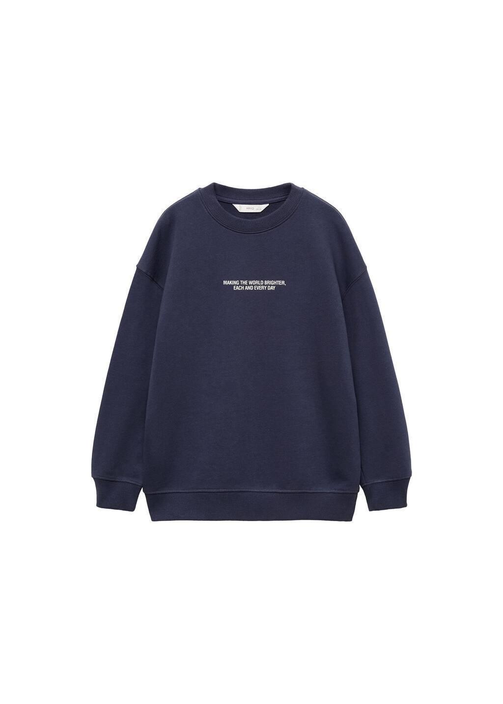 Navy Printed Cotton Sweatshirt, Kids Boy, , large image number 3