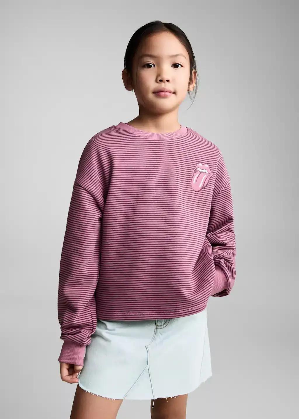 Pink The Rolling Stones Sweatshirt, Kids Girl, , medium