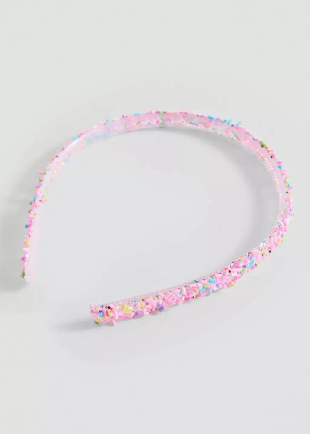 Pink Bead Appliqu� Hairband, Kids Girl, , medium