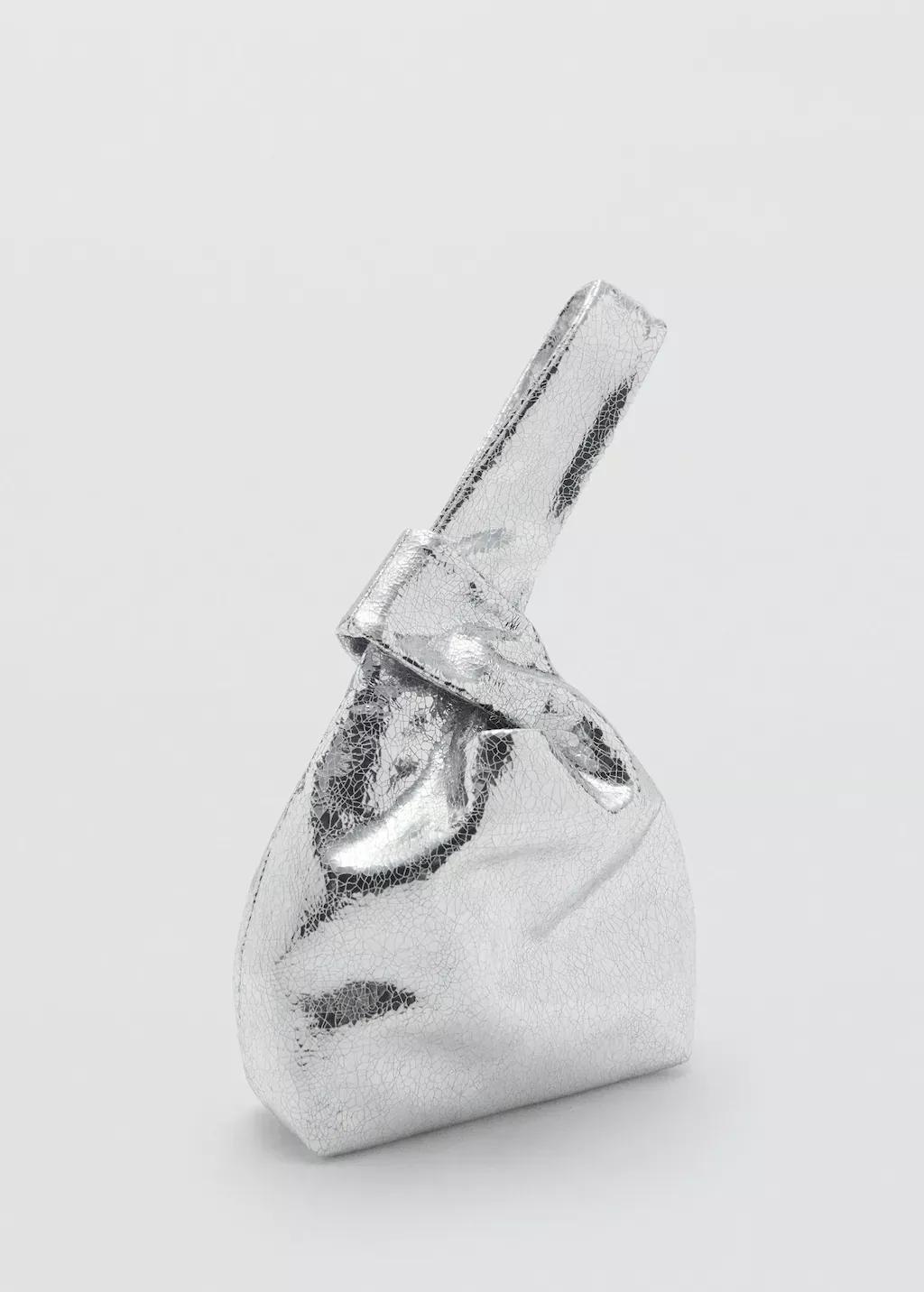 Silver Metallic Handbag, , medium