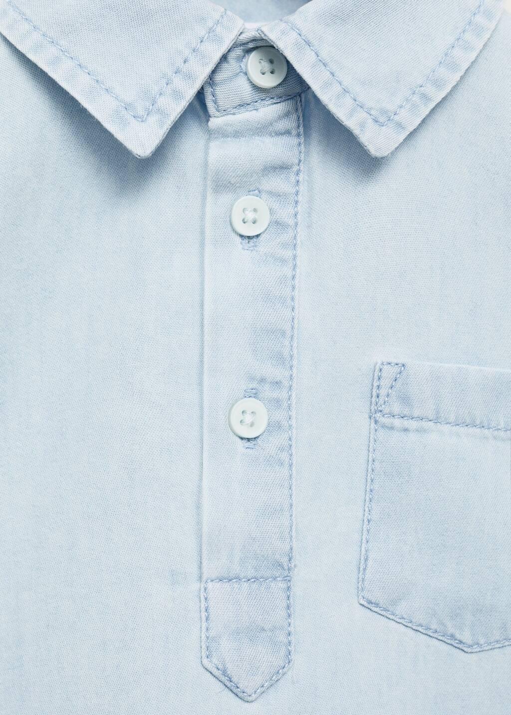 Blue Pocket Denim Shirt, Baby Boy, , large image number 1