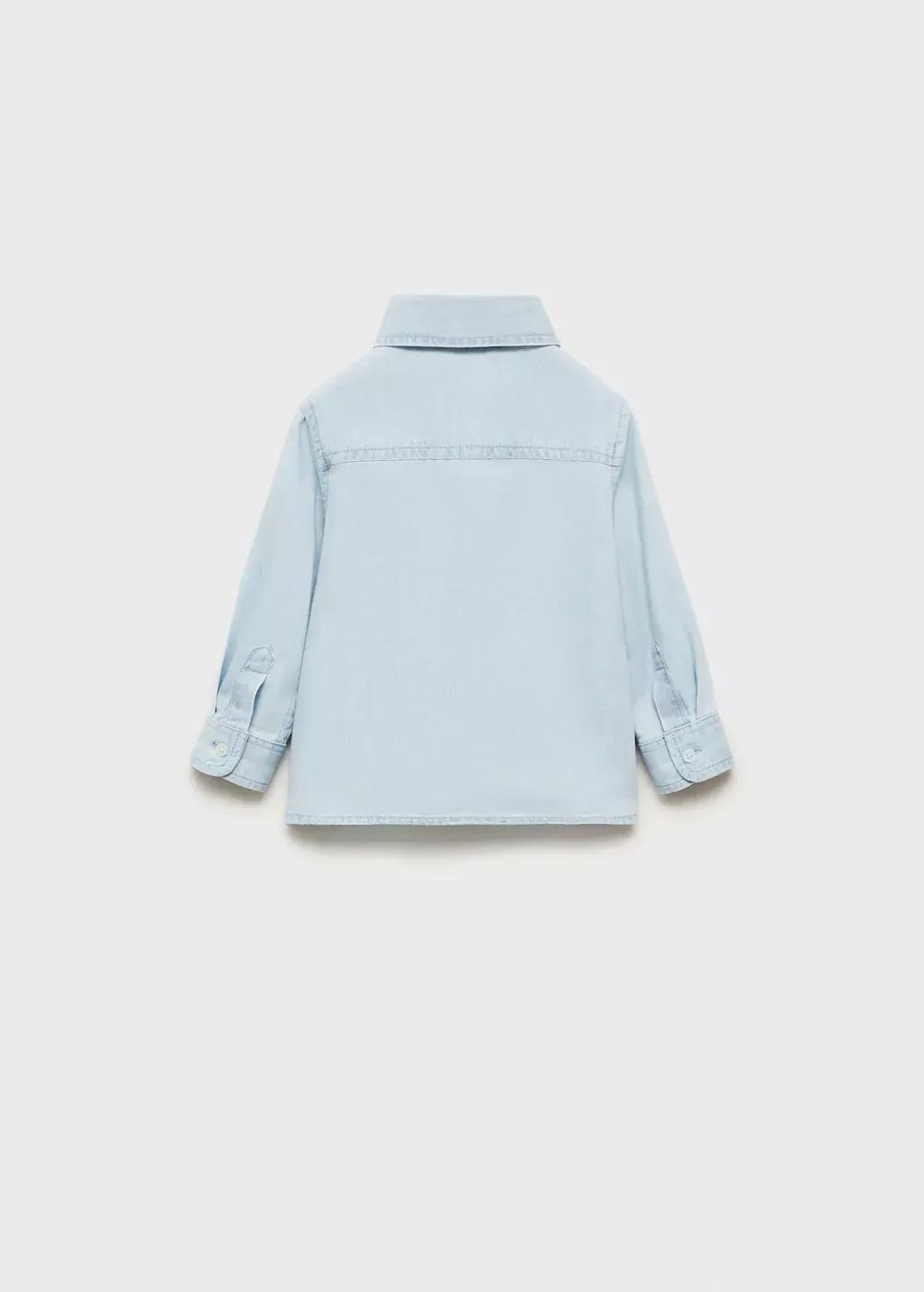 Blue Pocket Denim Shirt, Baby Boy, , large image number 3