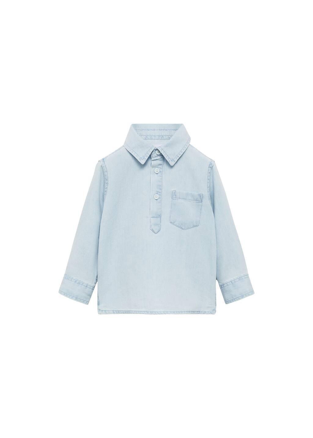 Blue Pocket Denim Shirt, Baby Boy, , large image number 4