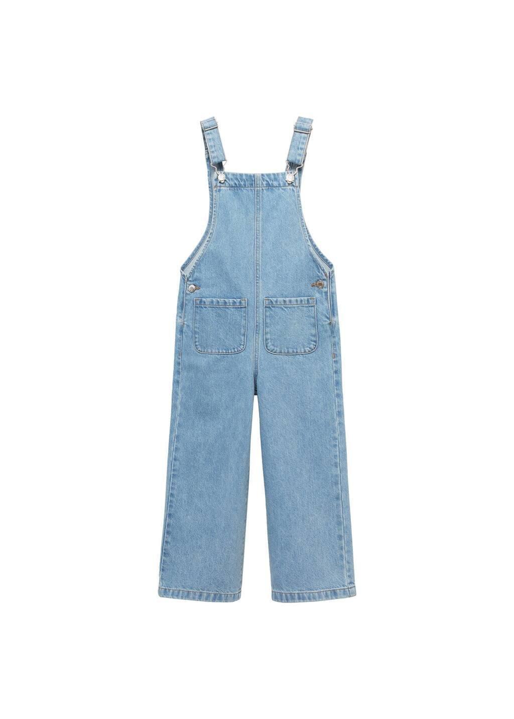 Blue Long Denim Dungarees, Kids Girl, , large image number 3