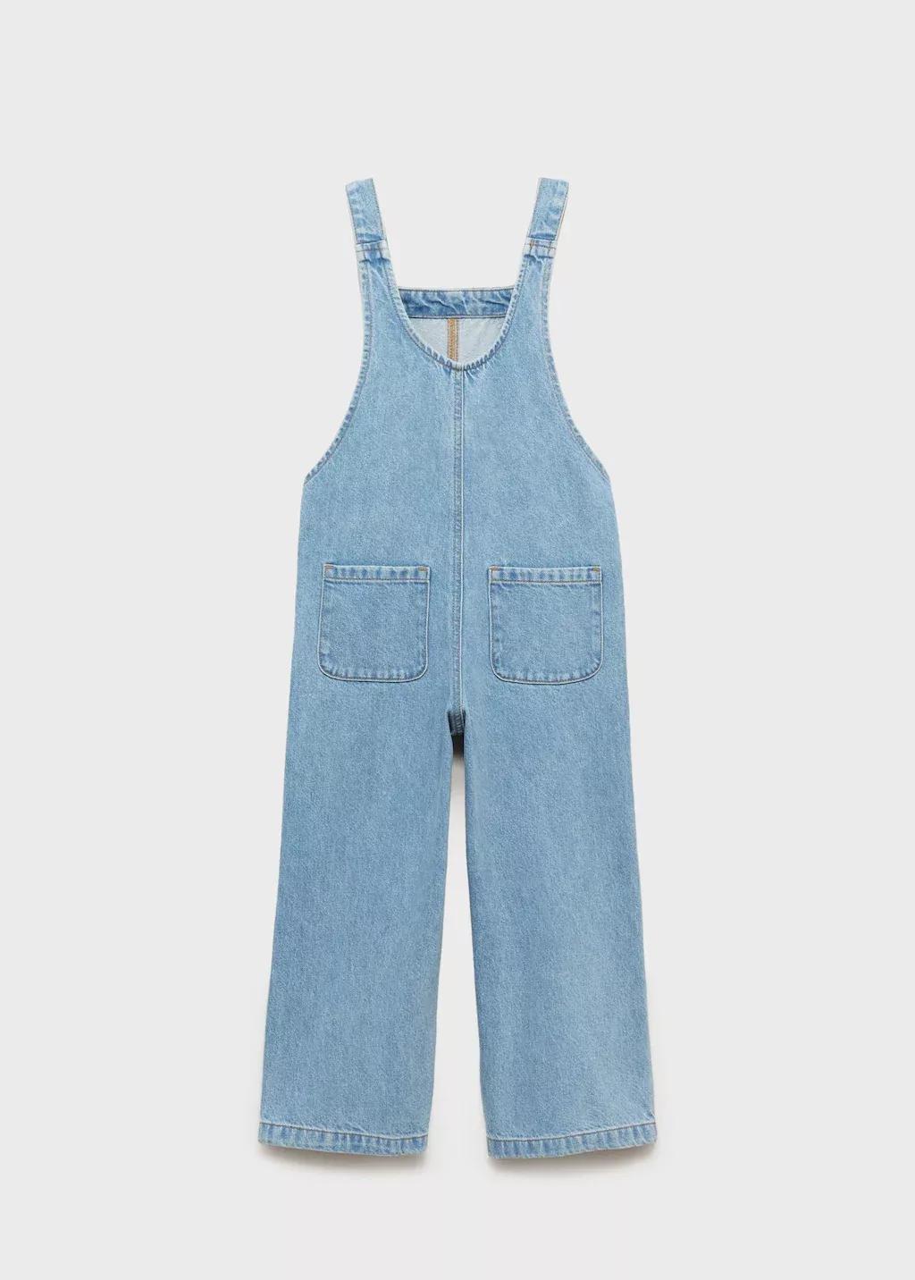 Blue Long Denim Dungarees, Kids Girl, , large image number 4