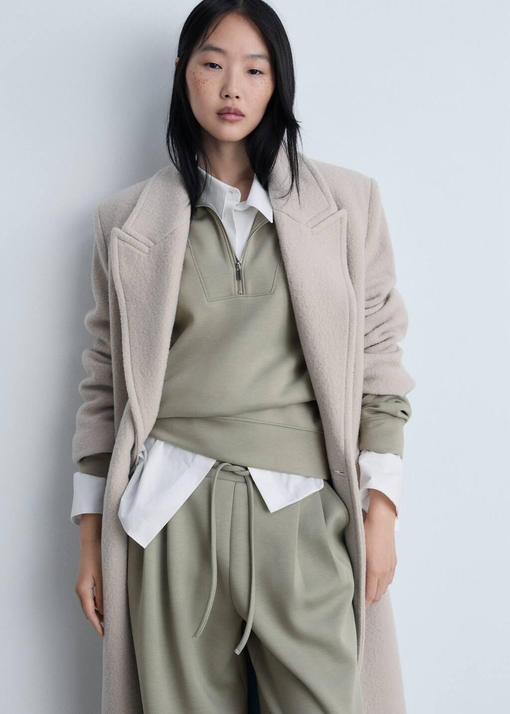 Khaki Wideleg Pleated Jogger Trousers, , large image number 2