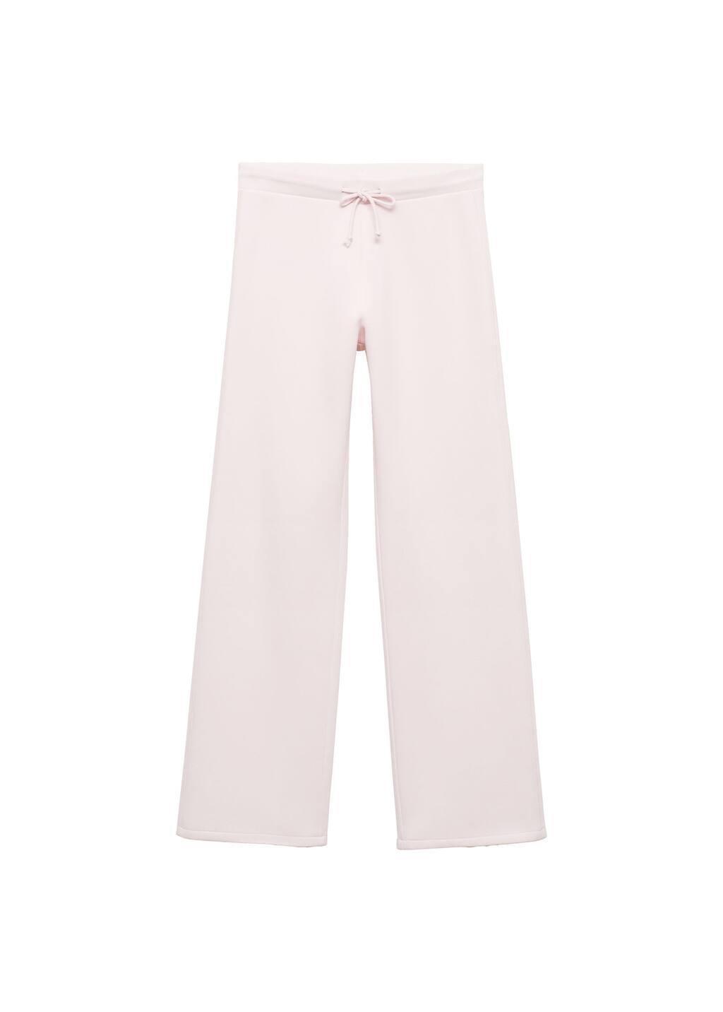 Pink Lt-Pastel Wideleg Cotton Joggers, , large image number 3
