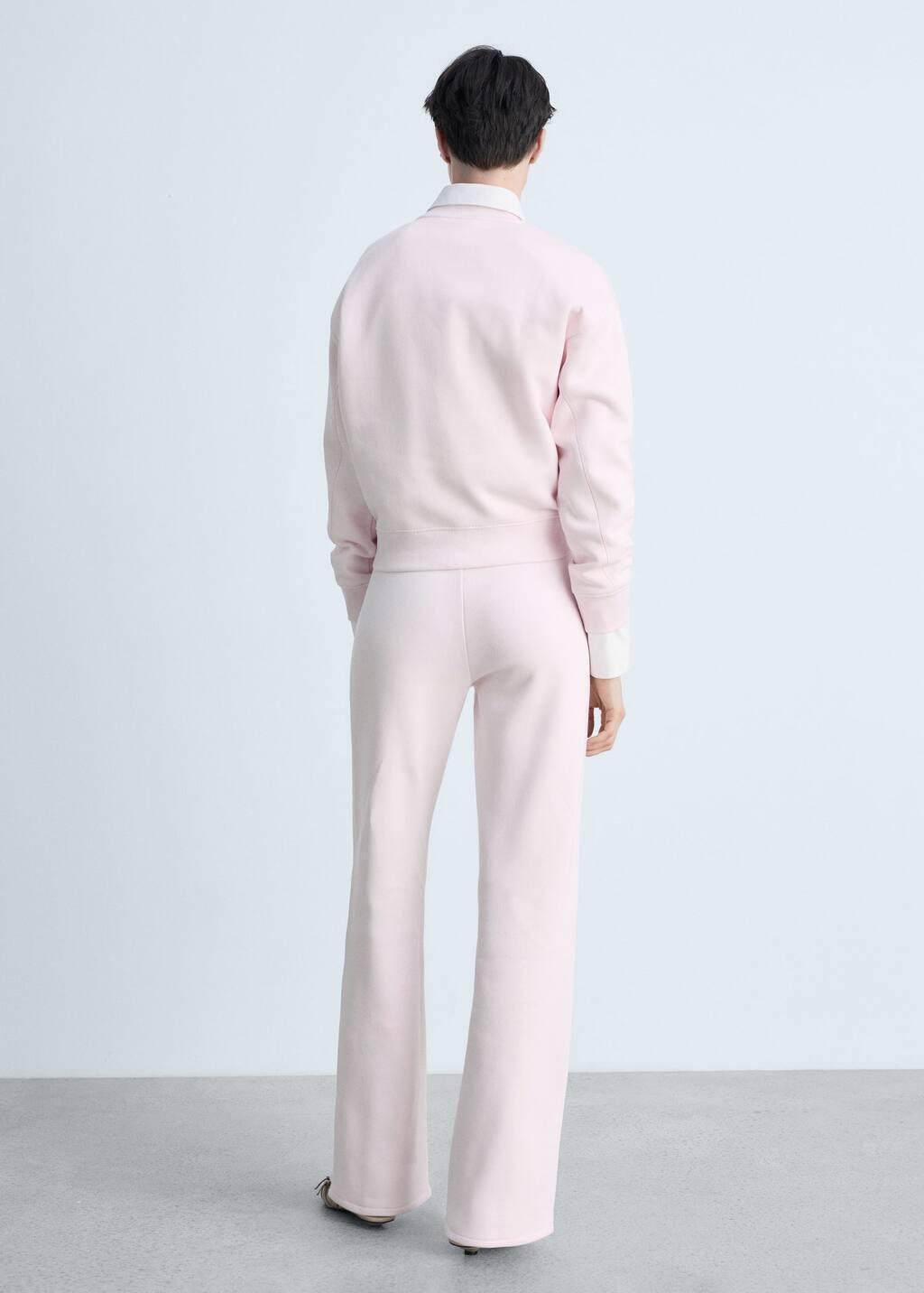 Pink Lt-Pastel Wideleg Cotton Joggers, , large image number 5