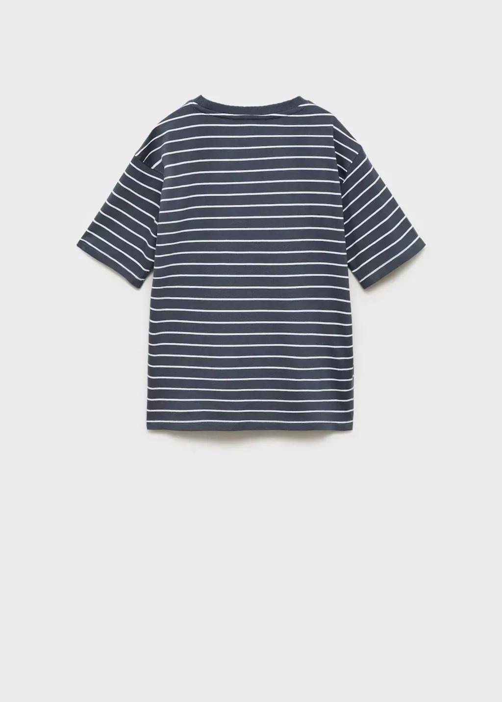 Grey Striped Cotton T-Shirt, Kids Boy, , large image number 5
