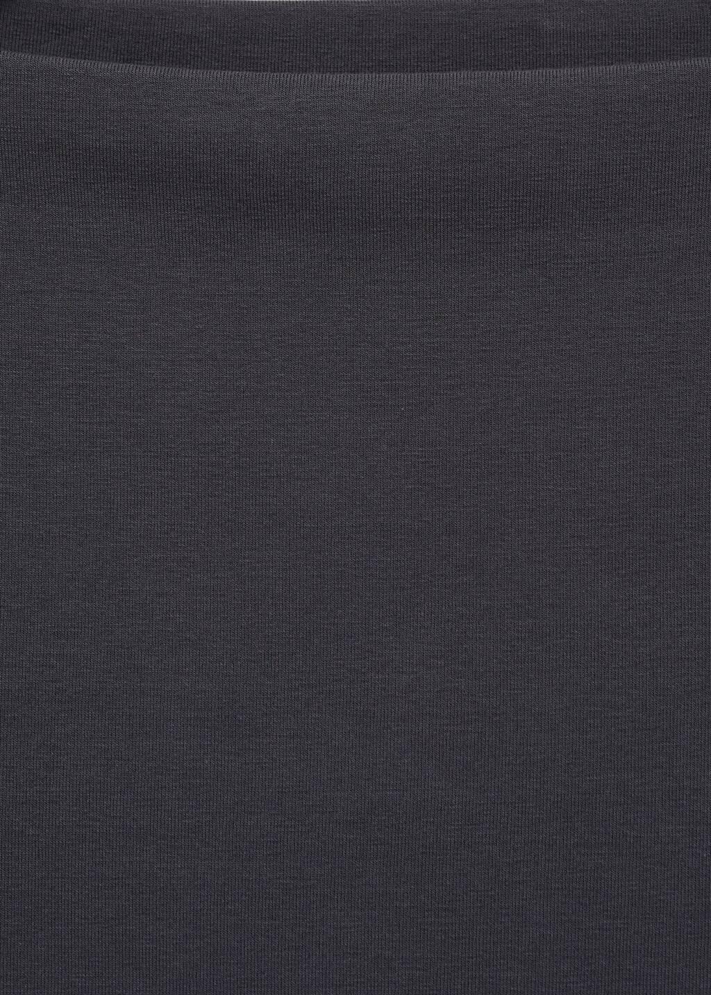 Grey Cotton Boat Neck T-Shirt, , large image number 2