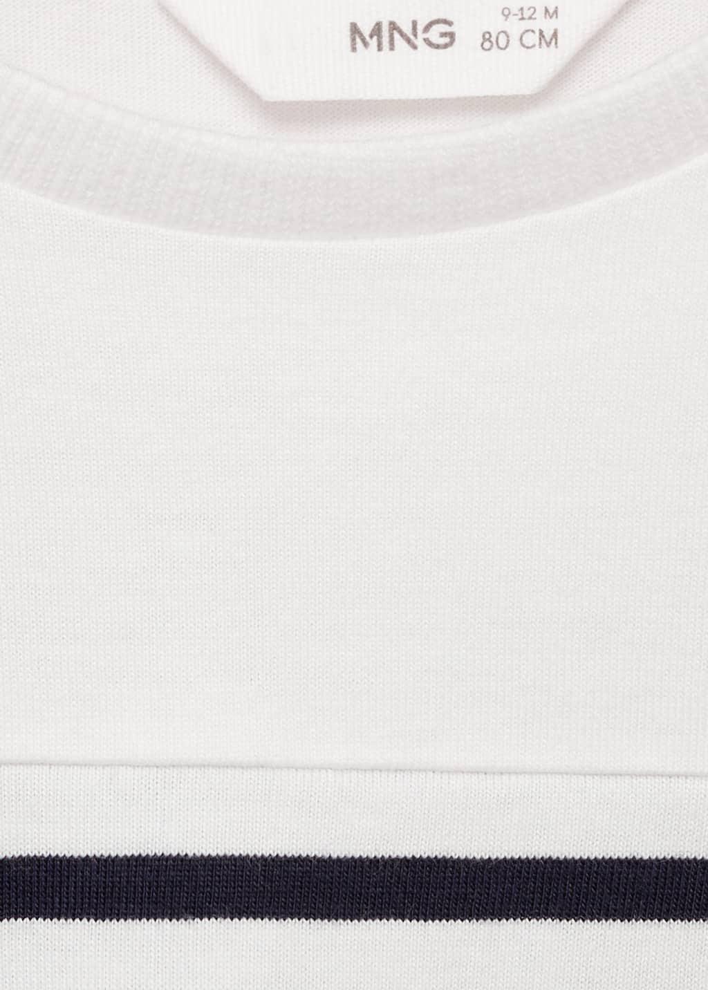 White Striped Long Sleeves T-Shirt, Baby Girl, , large image number 1