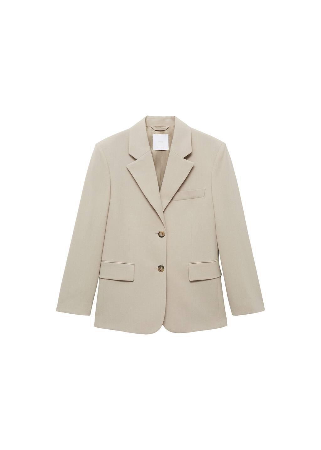 Beige Structured Straight-Fit Jacket, , large image number 3