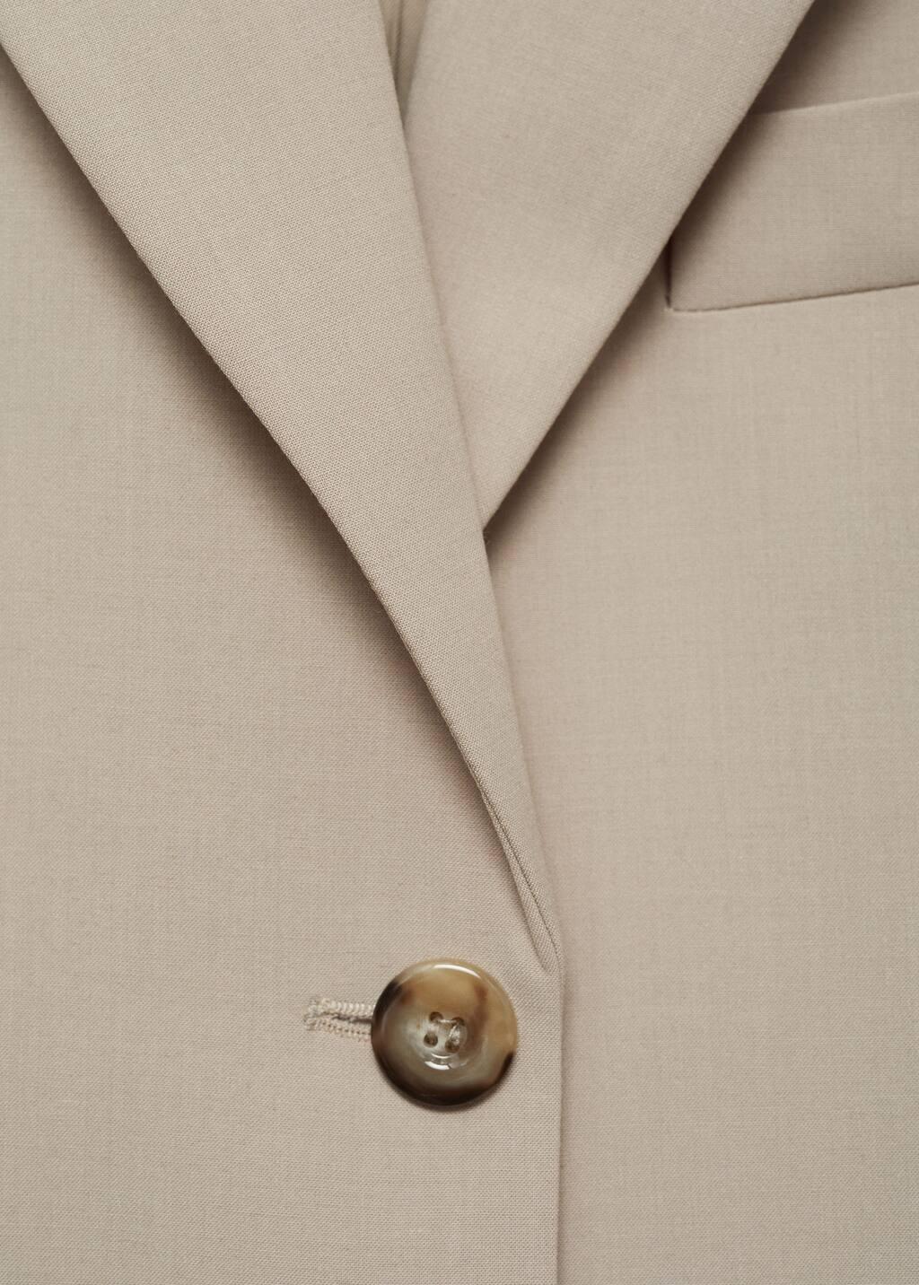 Beige Structured Straight-Fit Jacket, , large image number 4