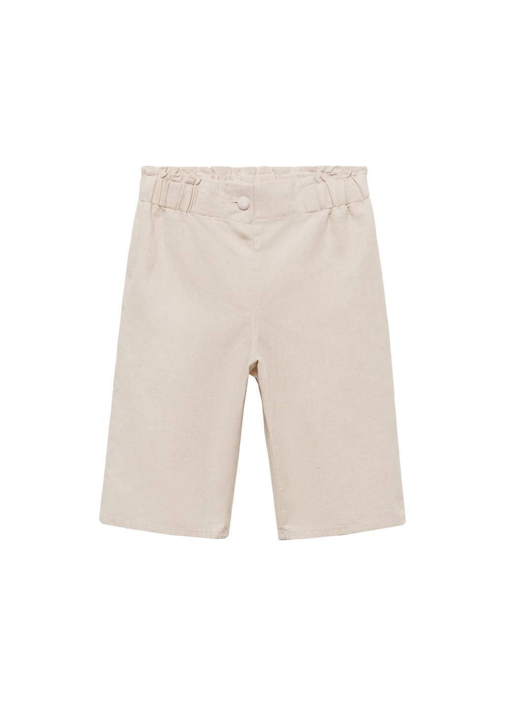 Grey Lt Pastel Linen-Blend Trousers, Baby Girl, , medium