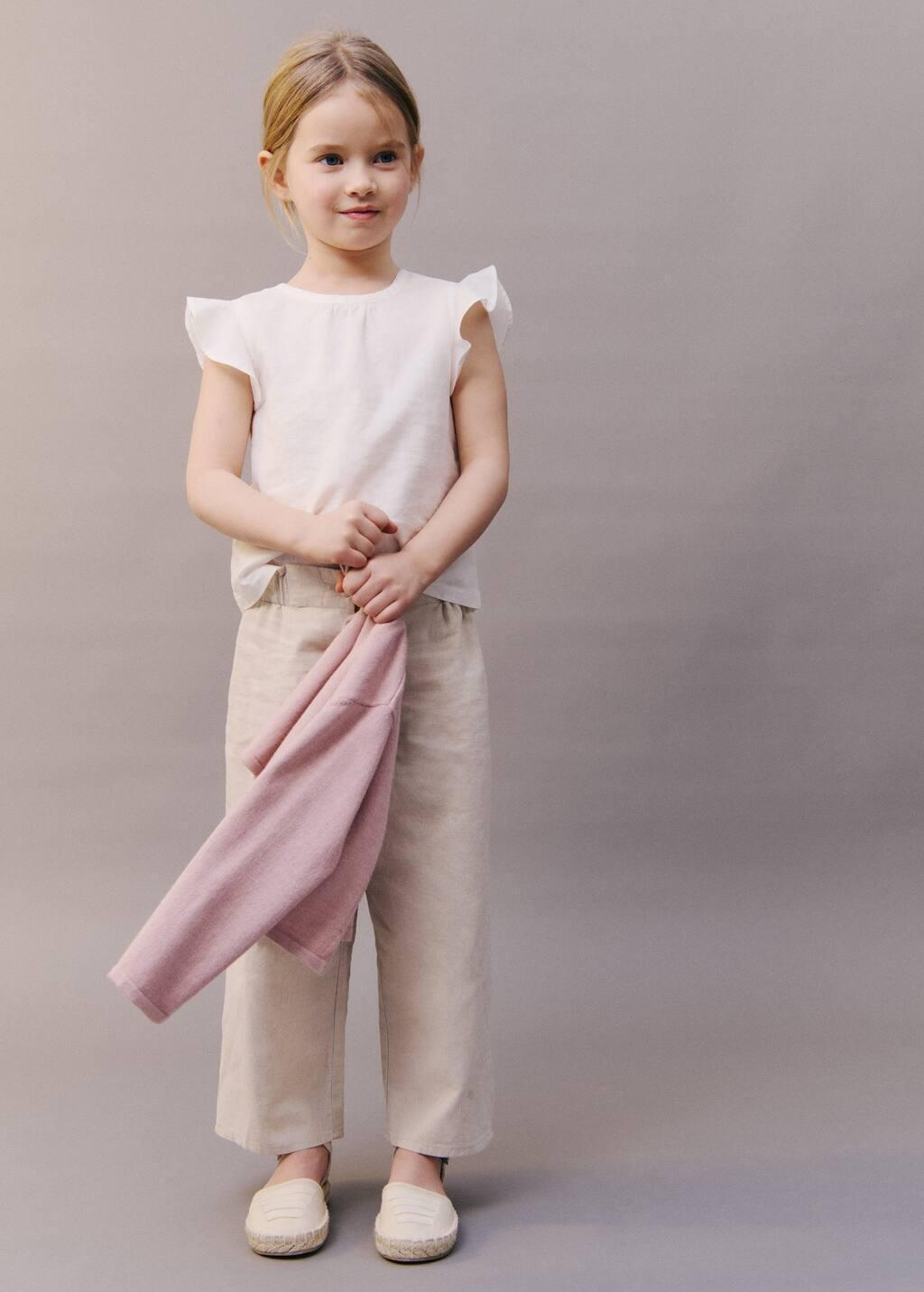 Grey Lt Pastel Linen-Blend Trousers, Baby Girl, , large image number 3