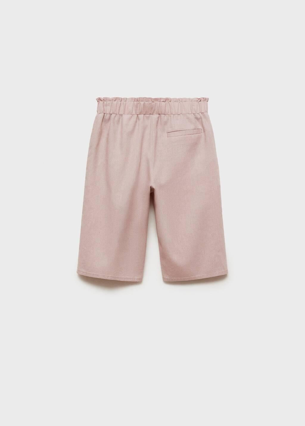Pink Linen-Blend Trousers, Baby Girl, , large image number 1