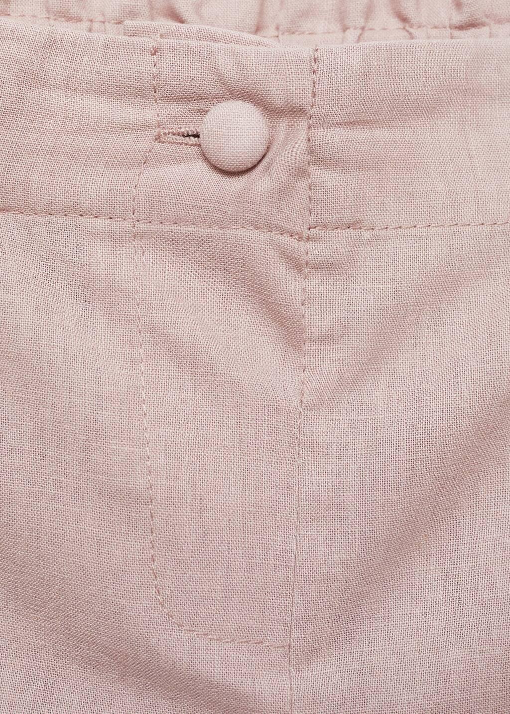 Pink Linen-Blend Trousers, Baby Girl, , large image number 2