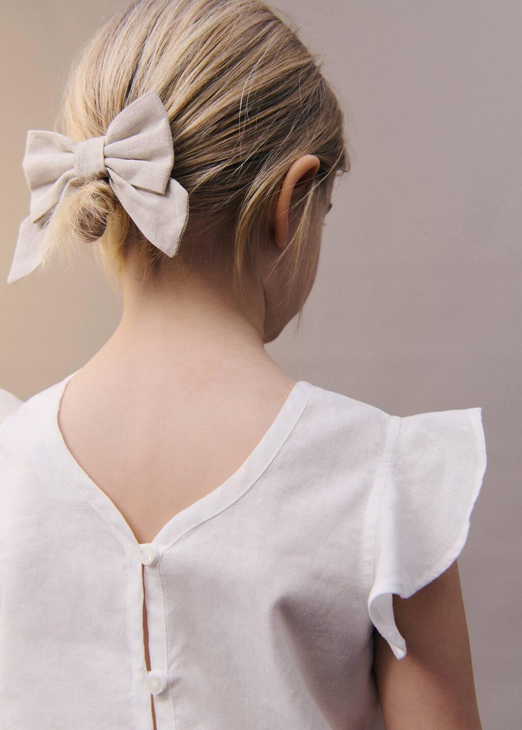 Beige Bow Hairclips Plain Type, Kids Girls, Light Pastel Brown, large image number 1