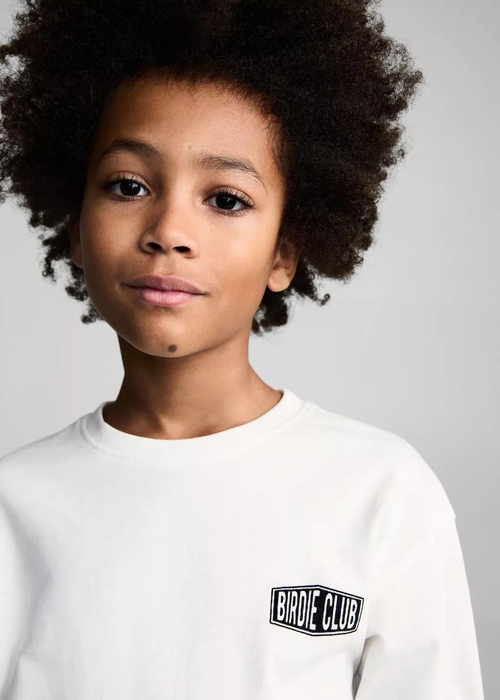 White Printed Cotton-Blend T-Shirt, Kids Boy, , large image number 1