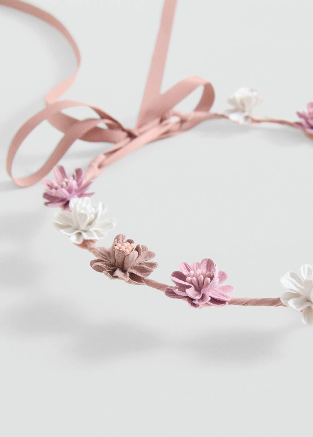 Pink Lt Pastel Tie Closure Flower Hairband, Kids Girl, Light-Pastel Pink, large image number 1