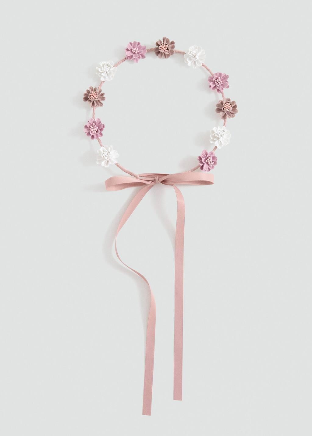 Pink Lt Pastel Tie Closure Flower Hairband, Kids Girl, Light-Pastel Pink, large image number 2