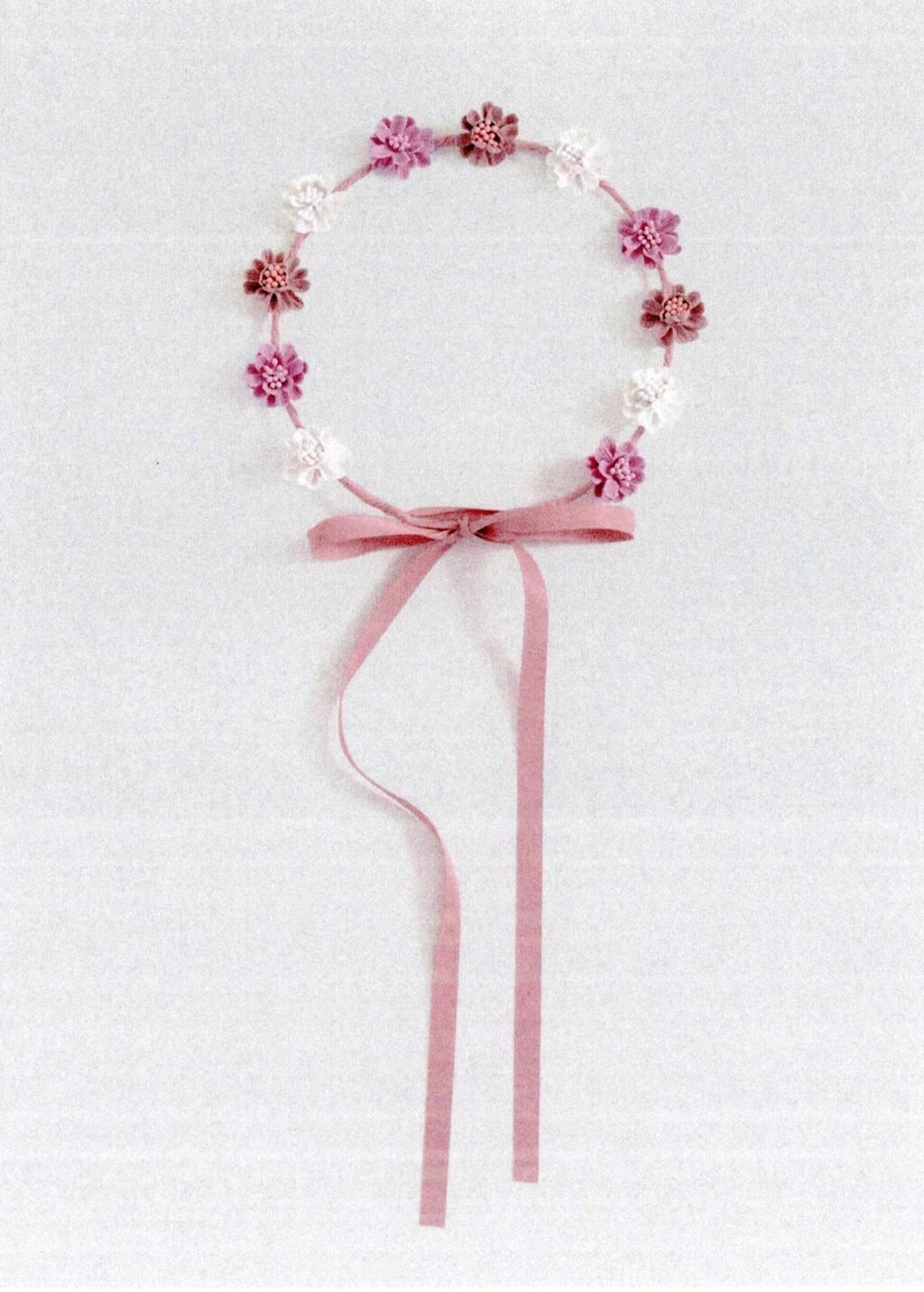 Pink Lt Pastel Tie Closure Flower Hairband, Kids Girl, Light-Pastel Pink, large image number 4
