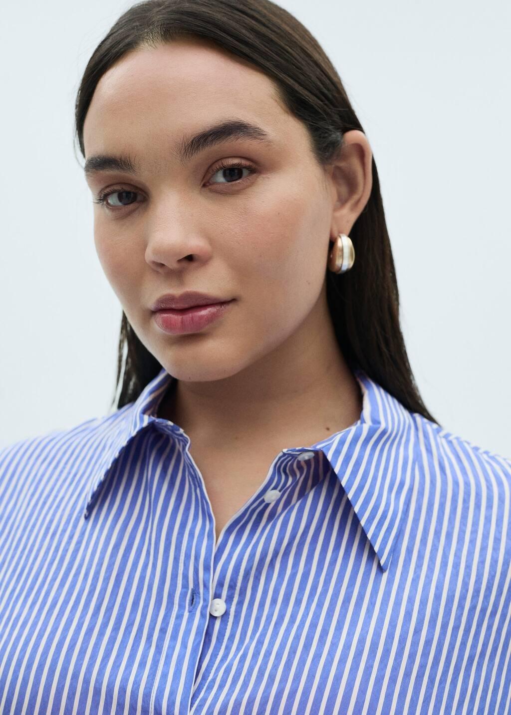 Blue Striped Straight Shirt, , large image number 2