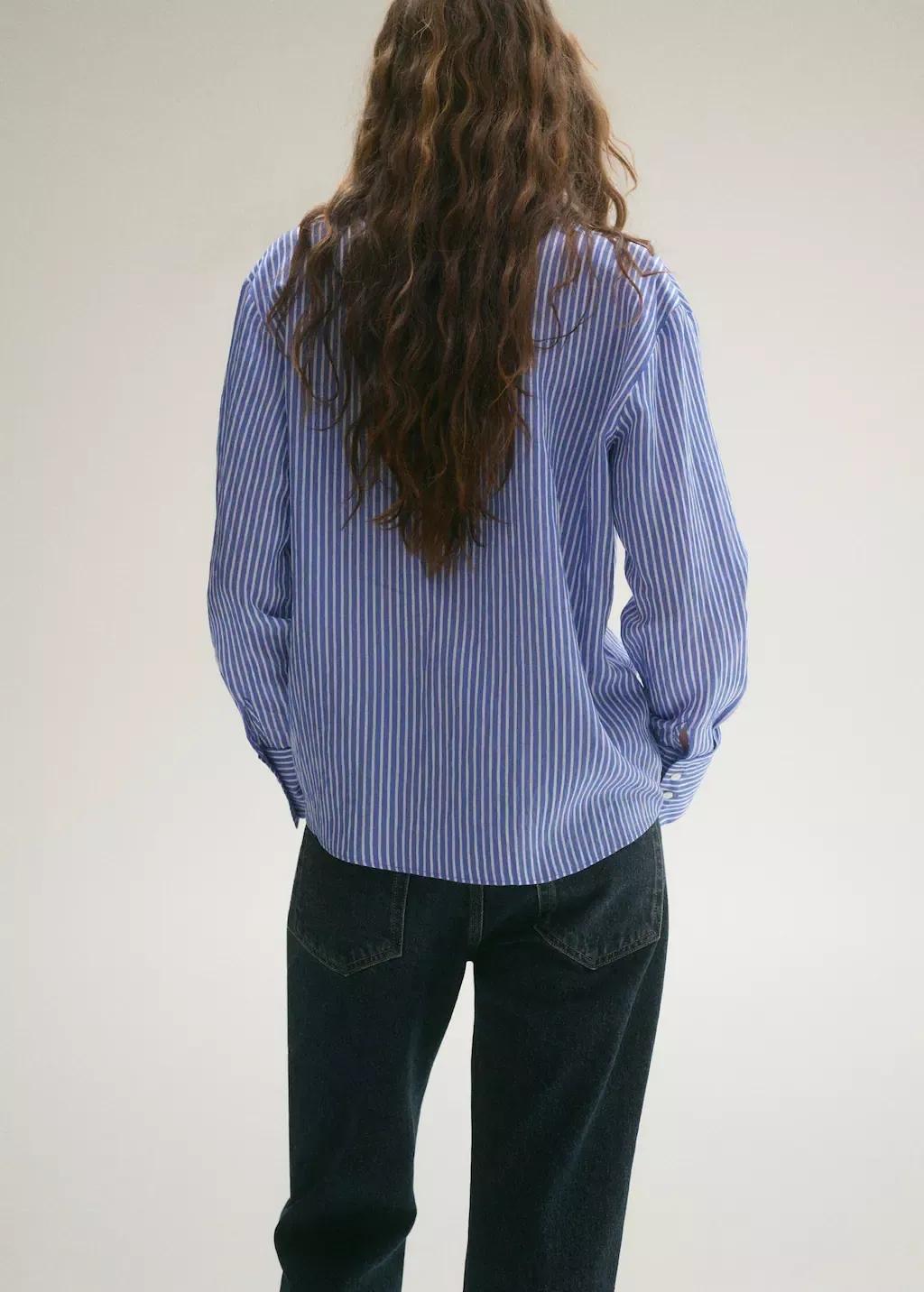 Blue Striped Straight Shirt, , large image number 7