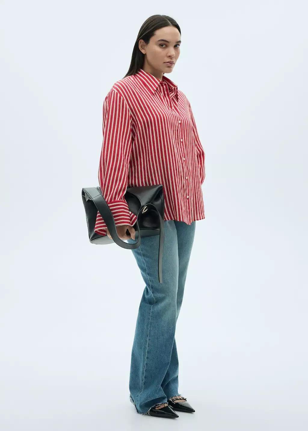 Red Striped Straight Shirt, , large image number 2