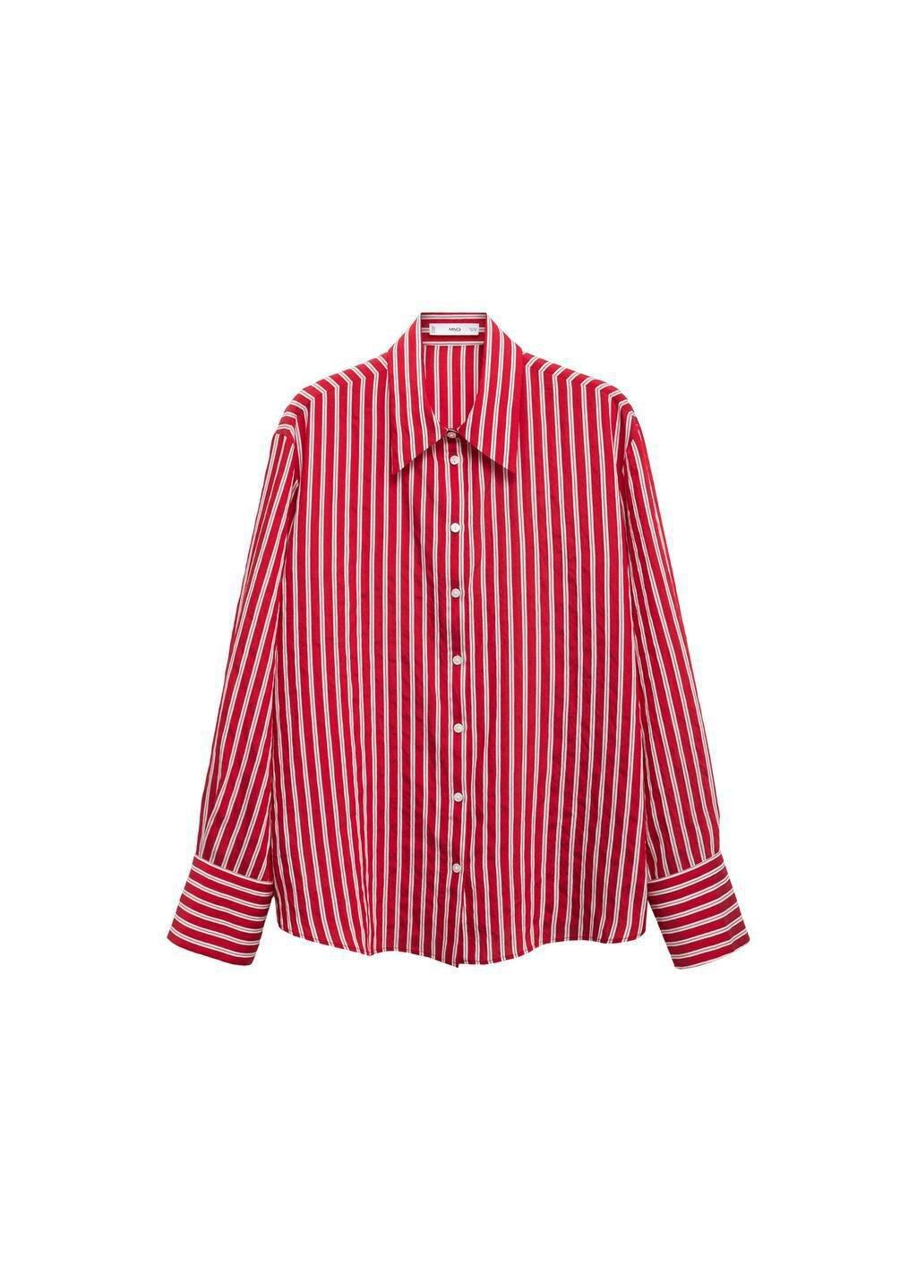 Red Striped Straight Shirt, , large image number 3