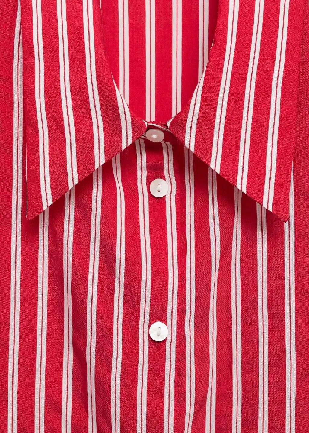 Red Striped Straight Shirt, , large image number 6