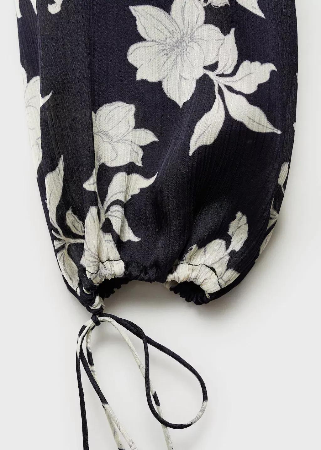 Black Floral Print Blouse, , large image number 2