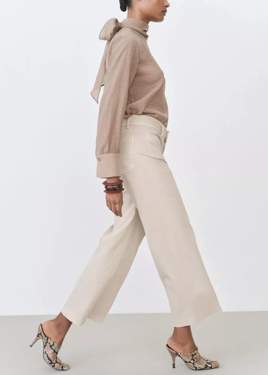 Pastel Brown Culotte Ankle-Length Jeans, , large image number 2