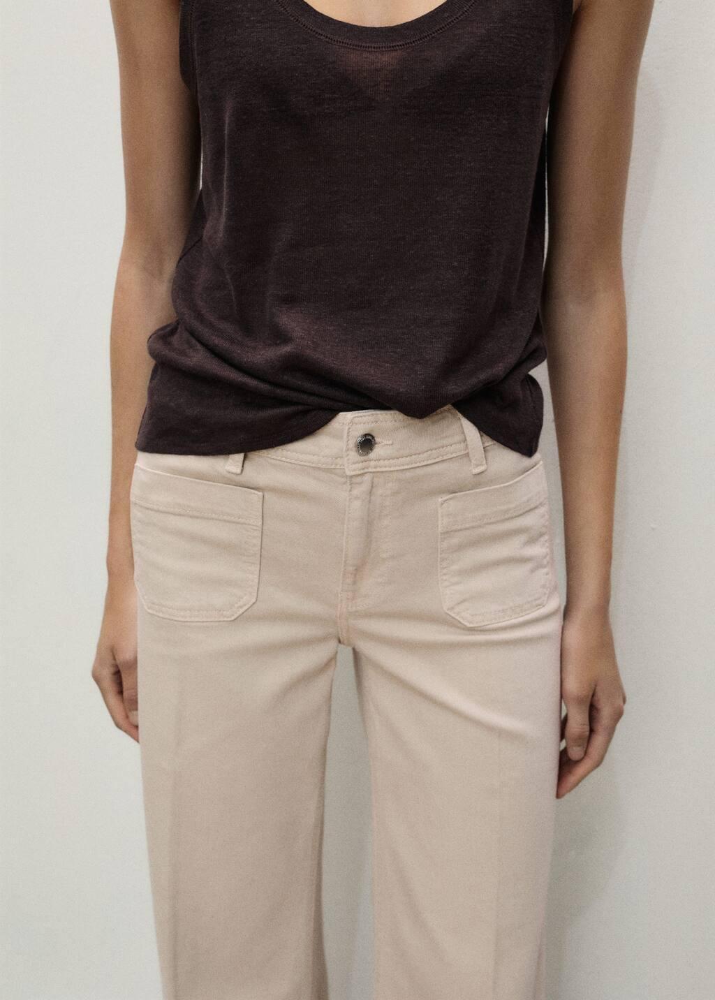 Pastel Brown Culotte Ankle-Length Jeans, , large image number 5