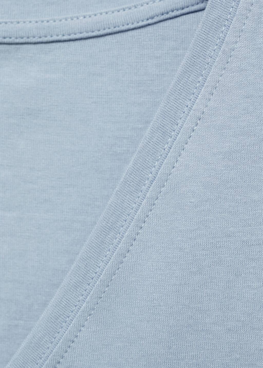 Blue Lt Pastel Short-Sleeved V-Neck T-Shirt, , large image number 5