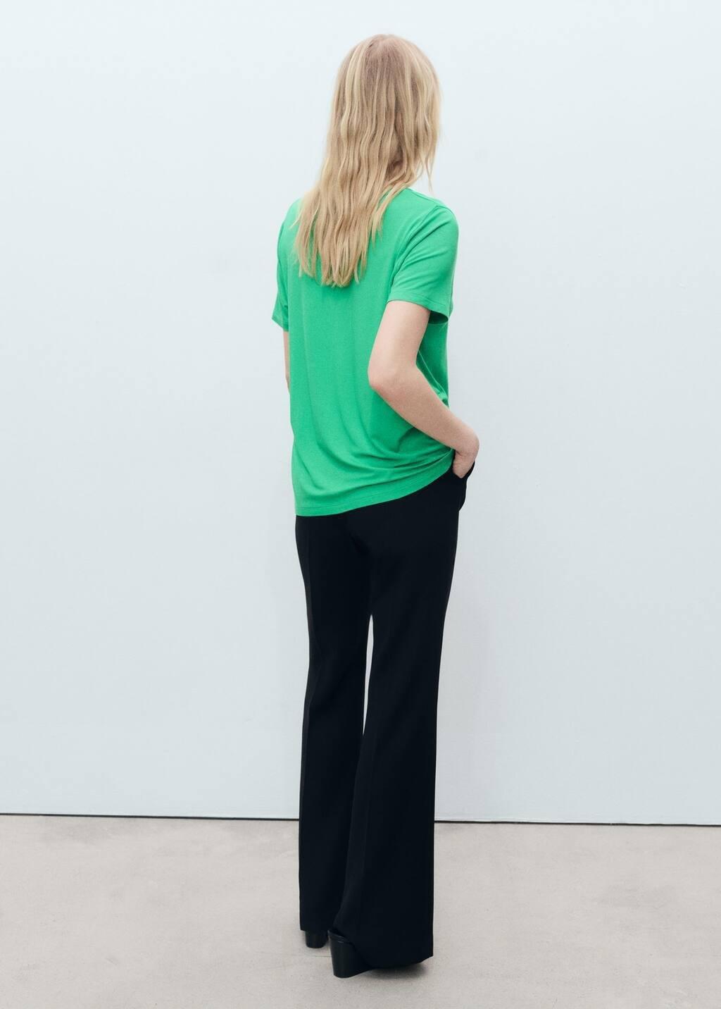 Green V-Neck T-Shirt, , large image number 5