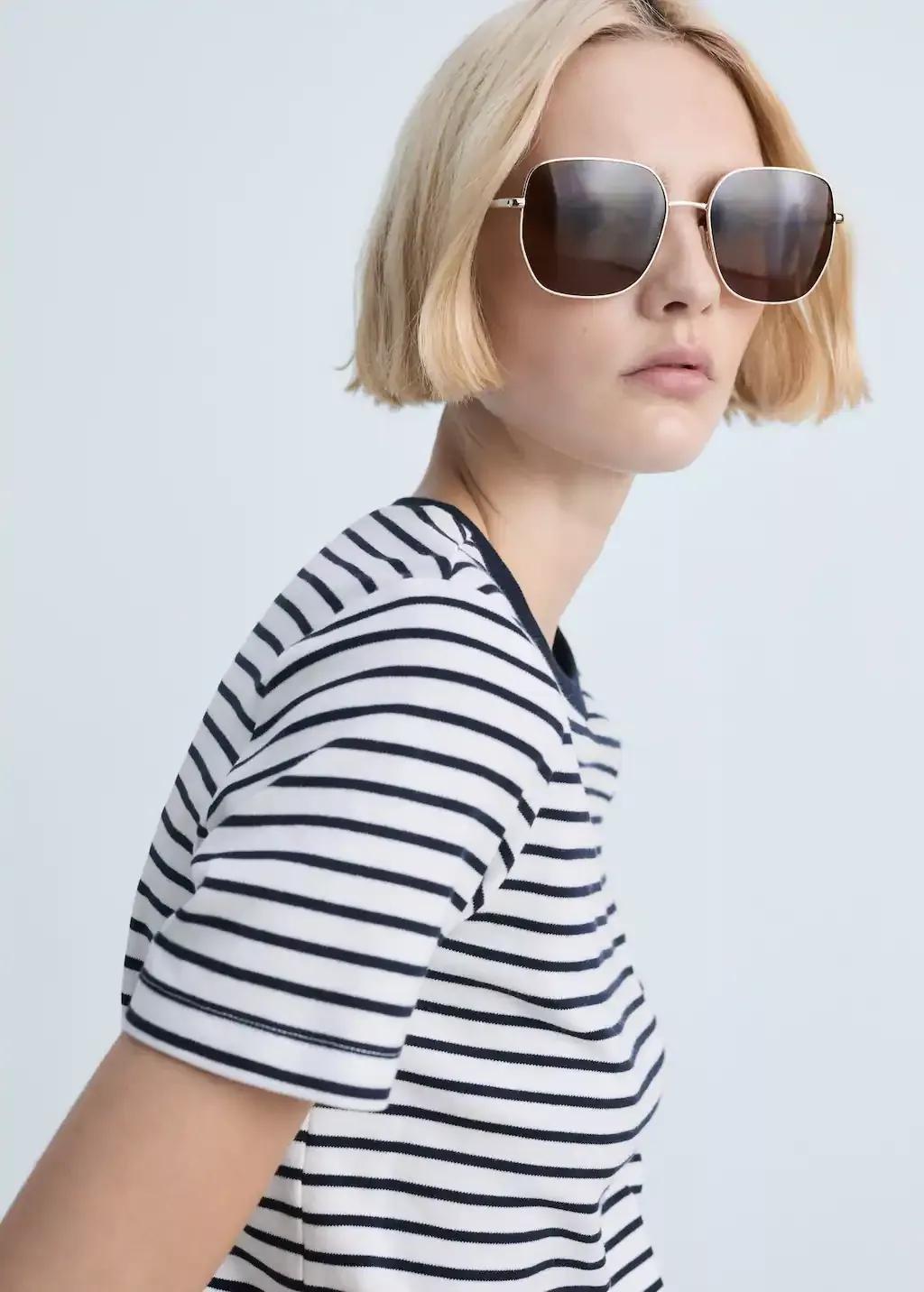 Blue Striped Short-Sleeved T-Shirt, , large image number 1