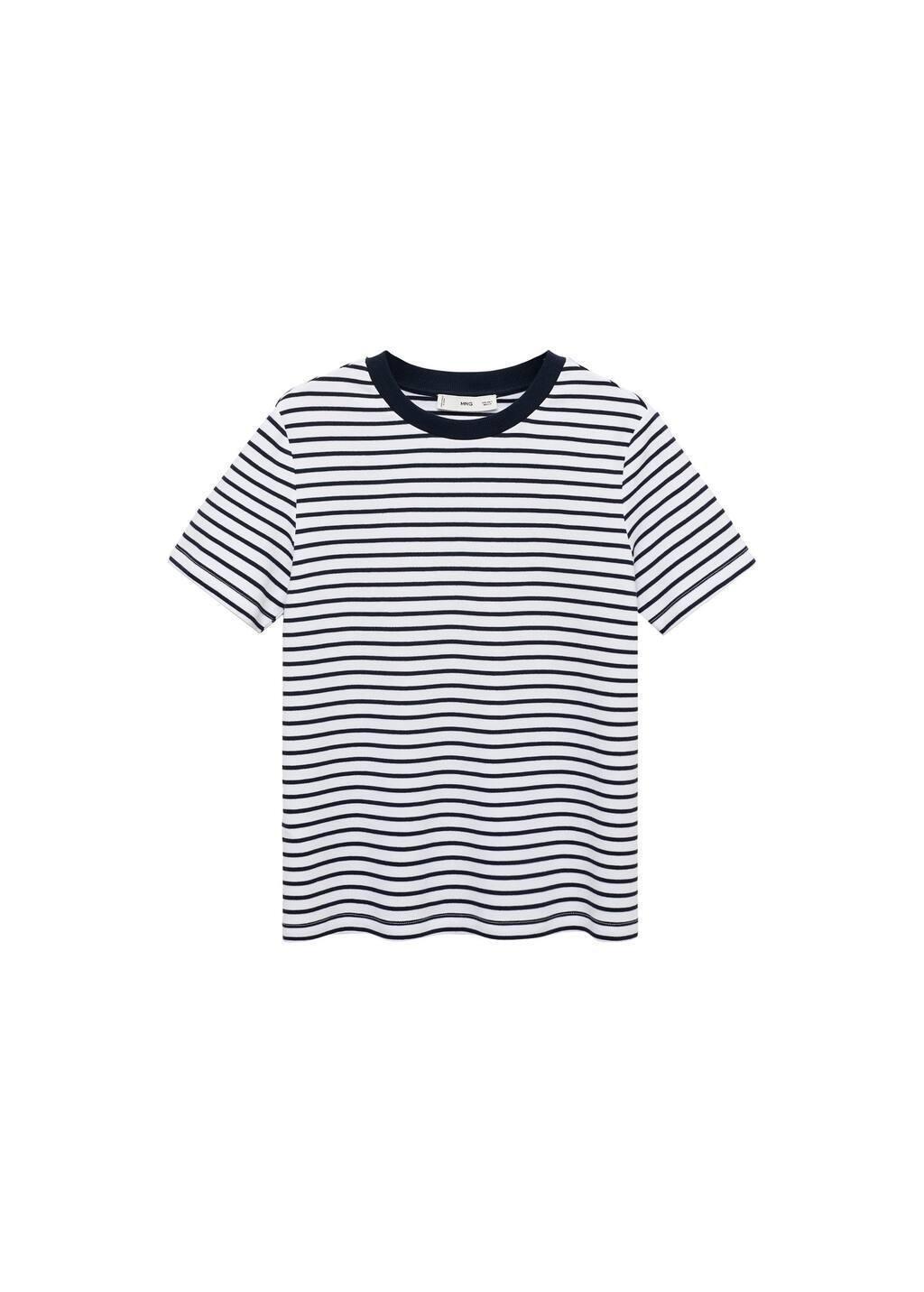 Blue Striped Short-Sleeved T-Shirt, , large image number 4