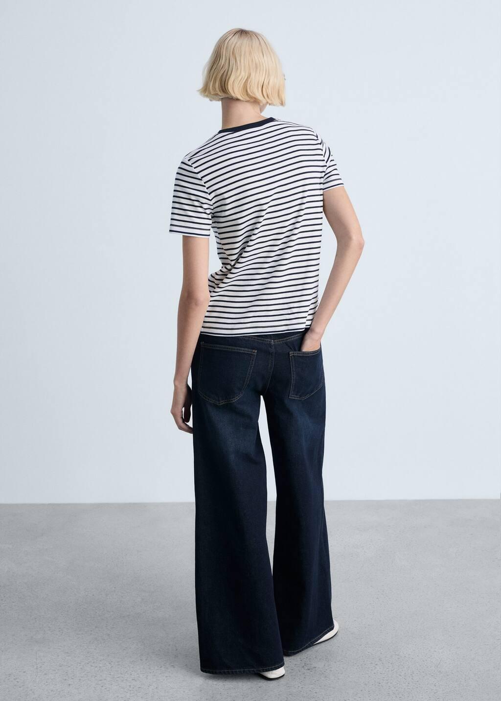 Blue Striped Short-Sleeved T-Shirt, , large image number 5