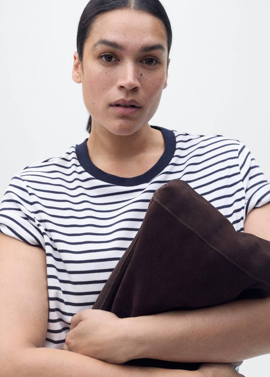 Blue Striped Short-Sleeved T-Shirt, , large image number 6
