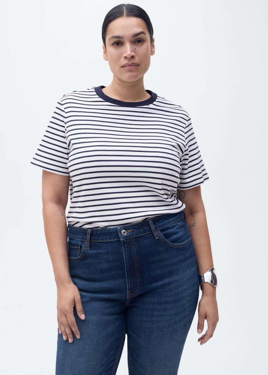 Blue Striped Short-Sleeved T-Shirt, , large image number 7