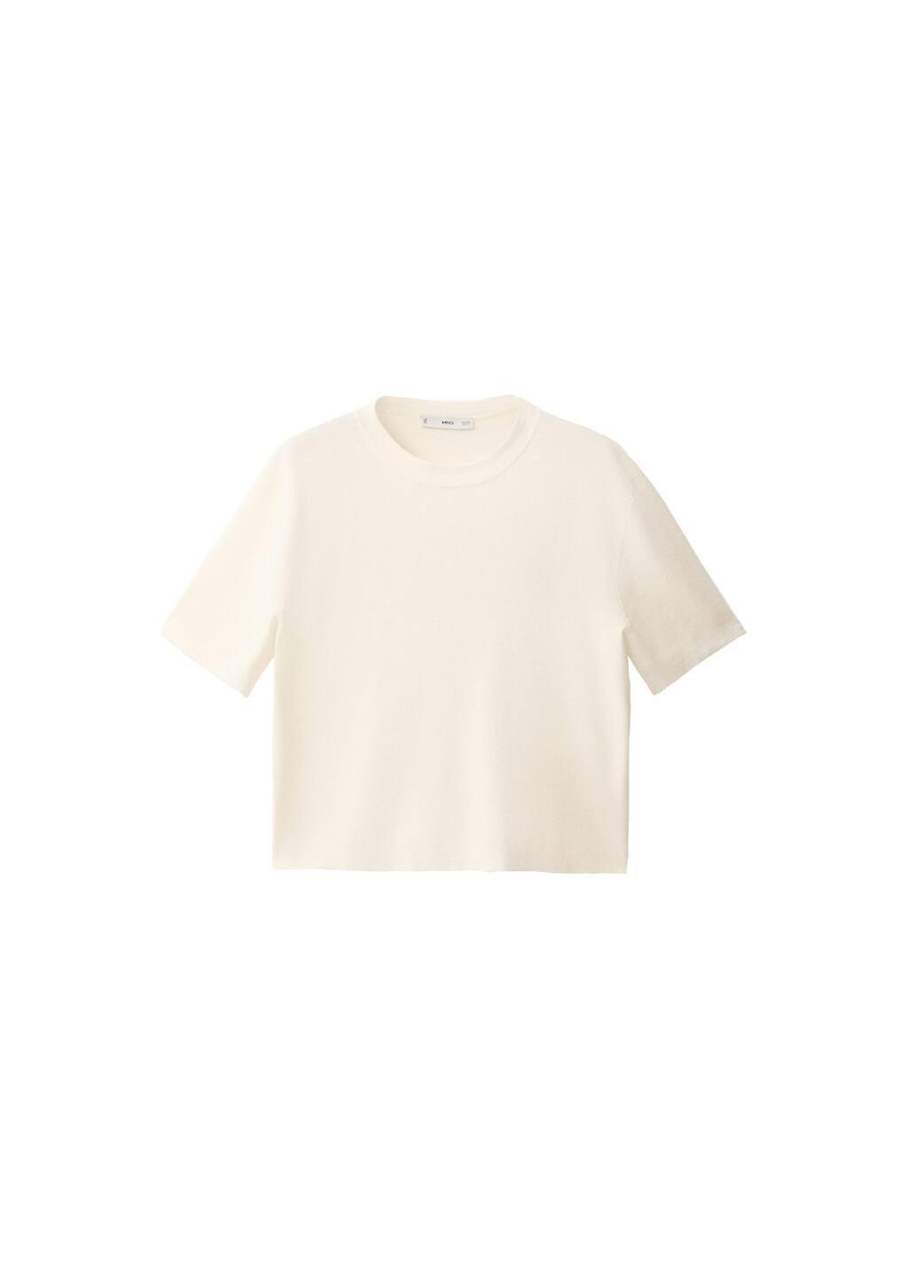 Beige Short-Sleeved Wool-Blend Sweater, , large image number 3