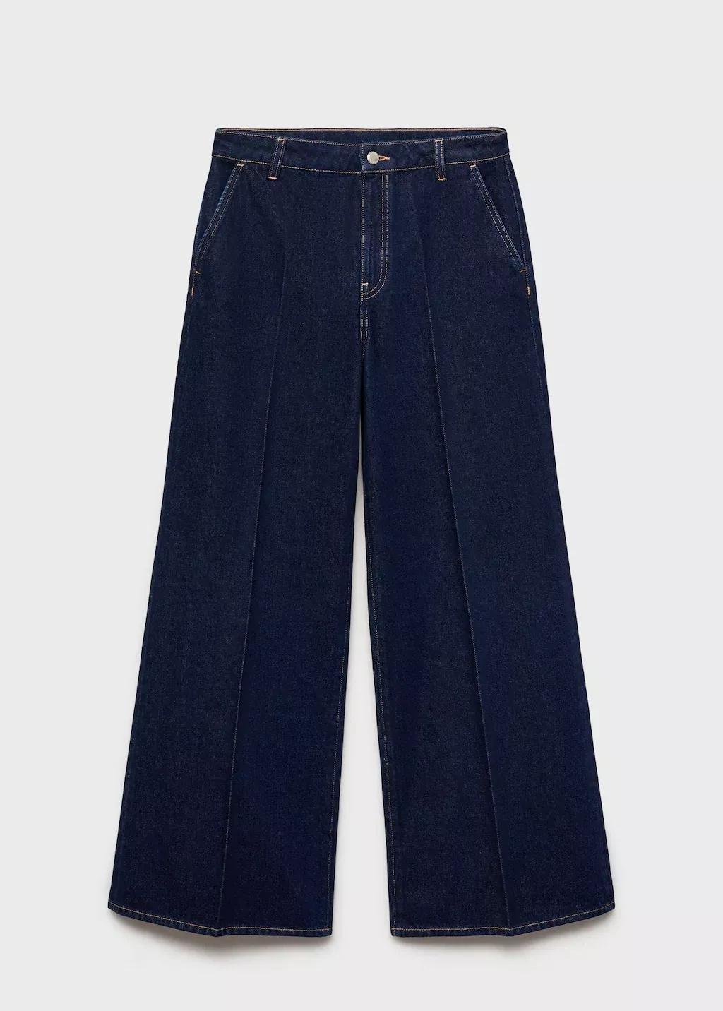 Blue High-Rise Wideleg Jeans Rinse Wash, , medium