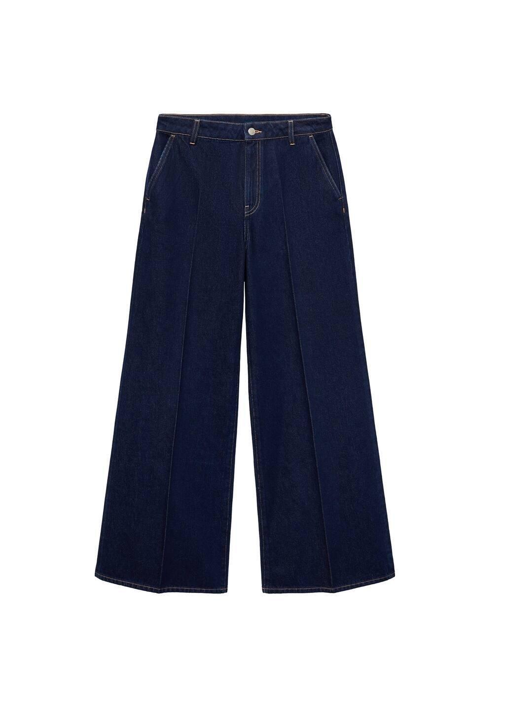 Blue High-Rise Wideleg Jeans Rinse Wash, , large image number 3