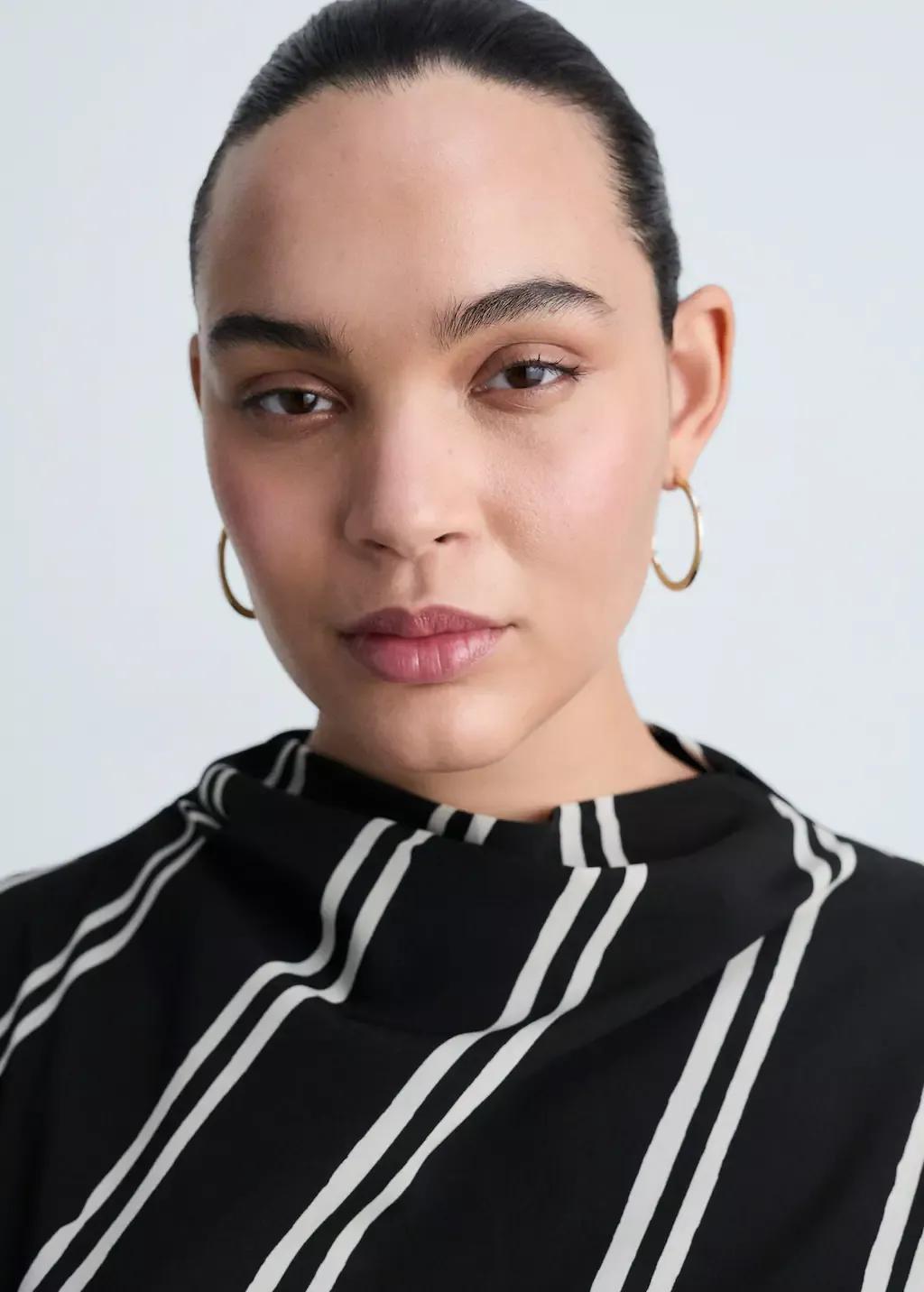 Black Striped Shirt Dress, , large image number 6