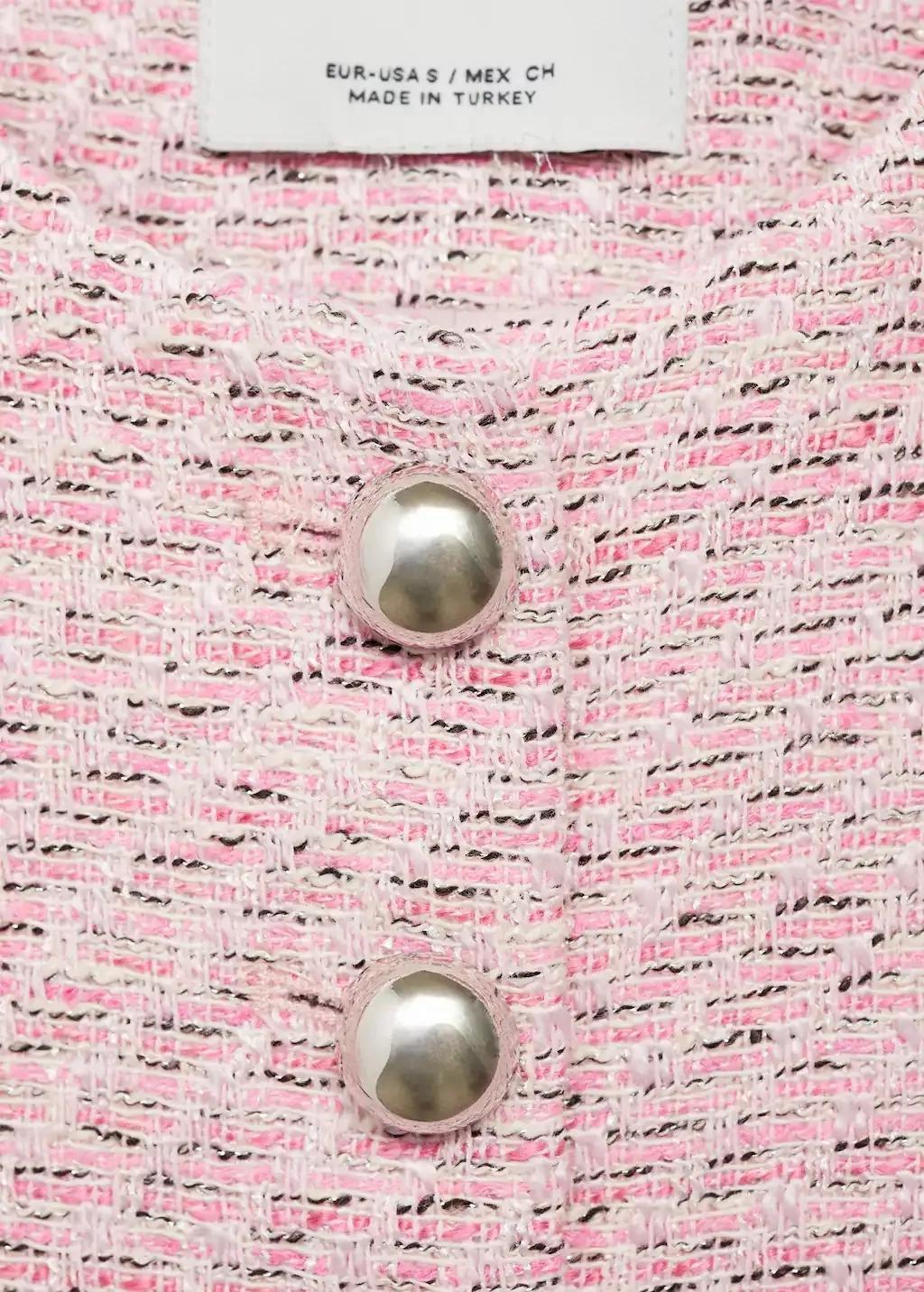 Pink Fitted Tweed Jacket, , large image number 3
