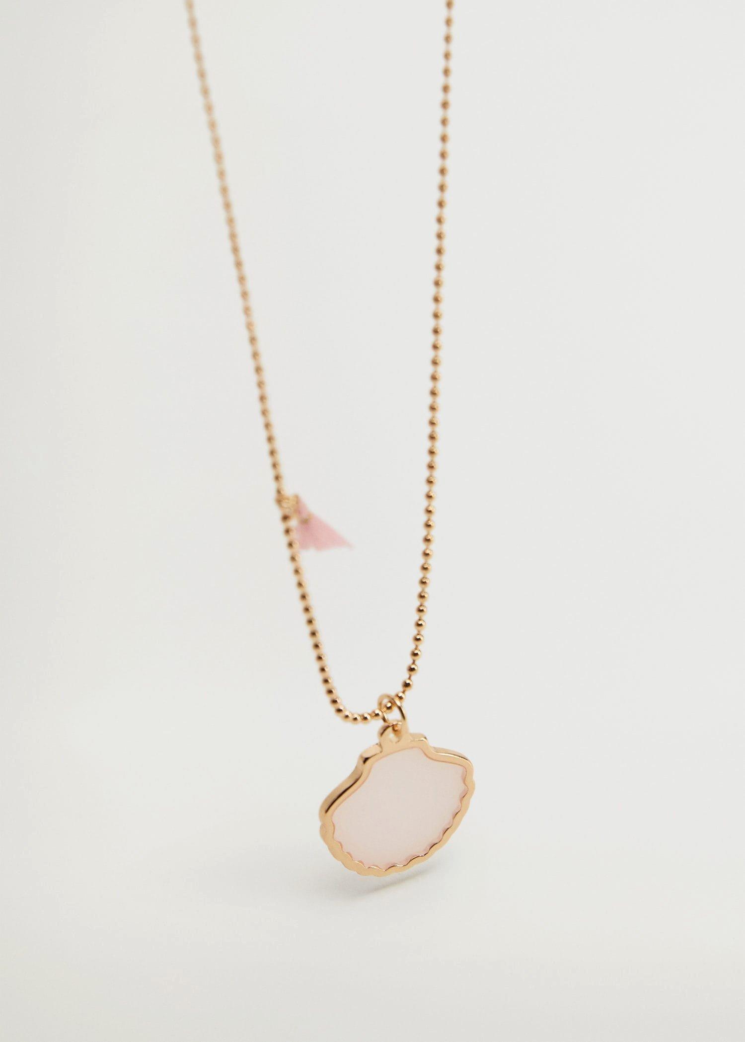 Gold Shell Pendant Necklace, Kids Girl, , large image number 1