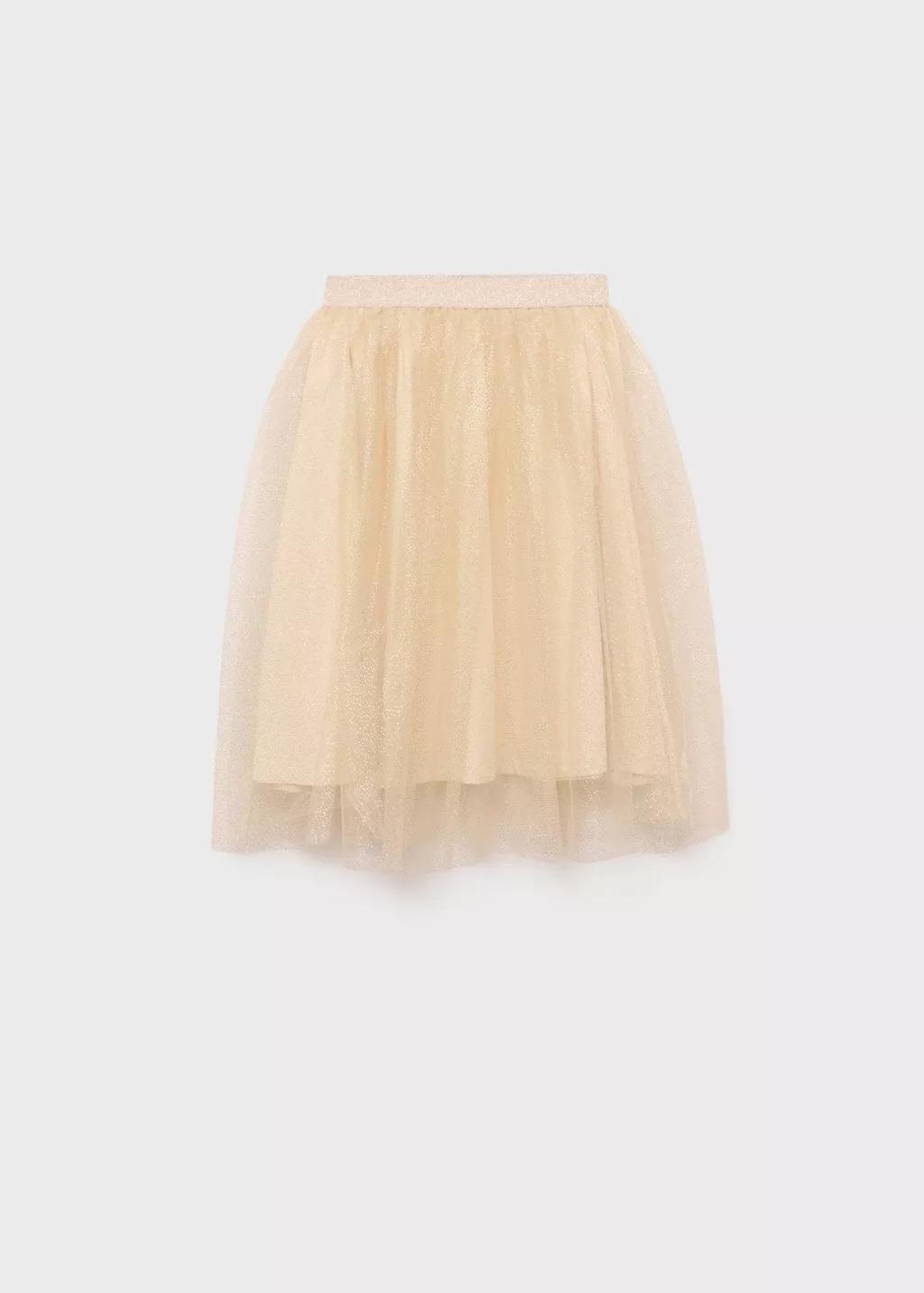 Gold Glitter Tulle Skirt, Kids Girl, , medium