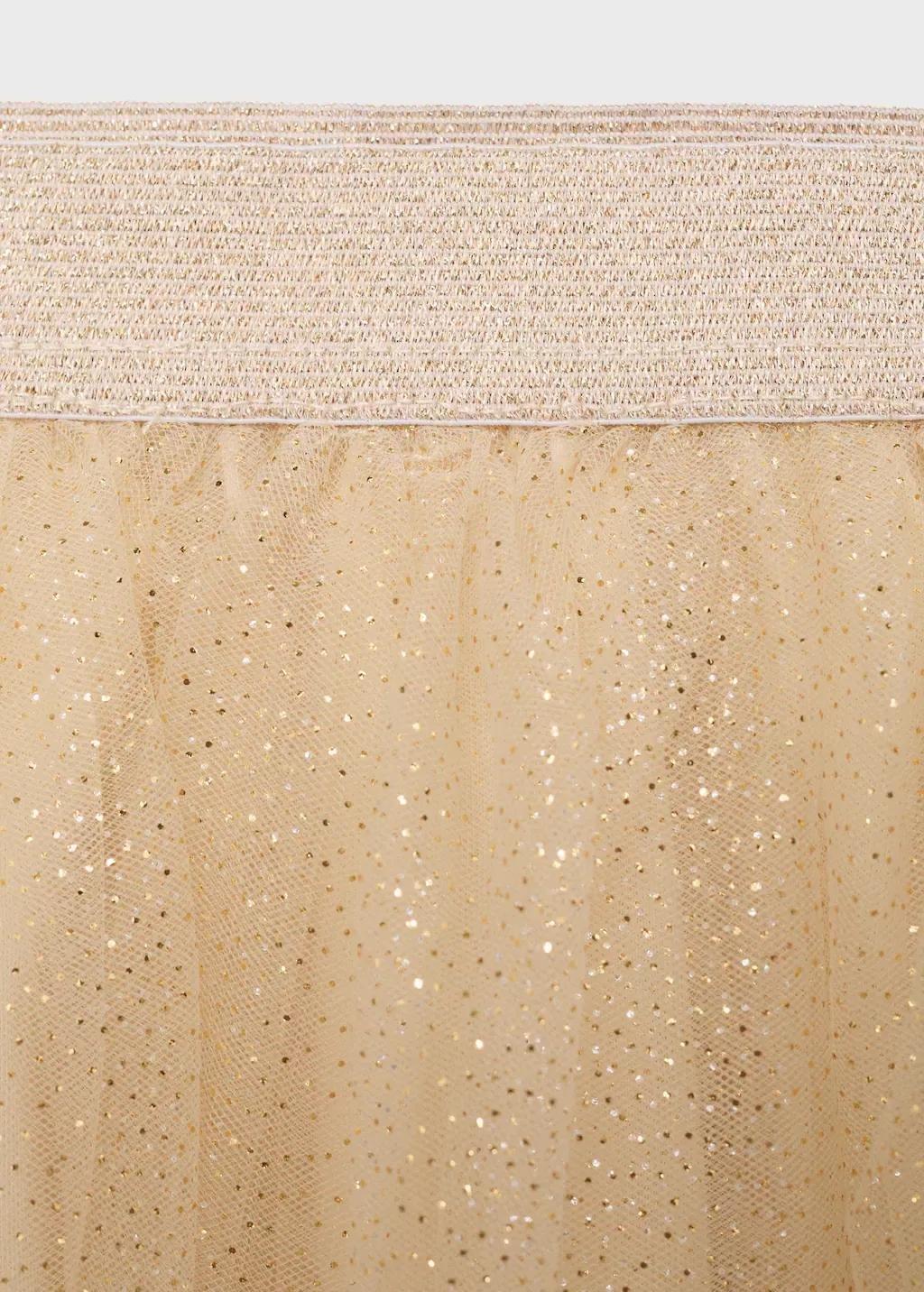 Gold Glitter Tulle Skirt, Kids Girl, , large image number 2