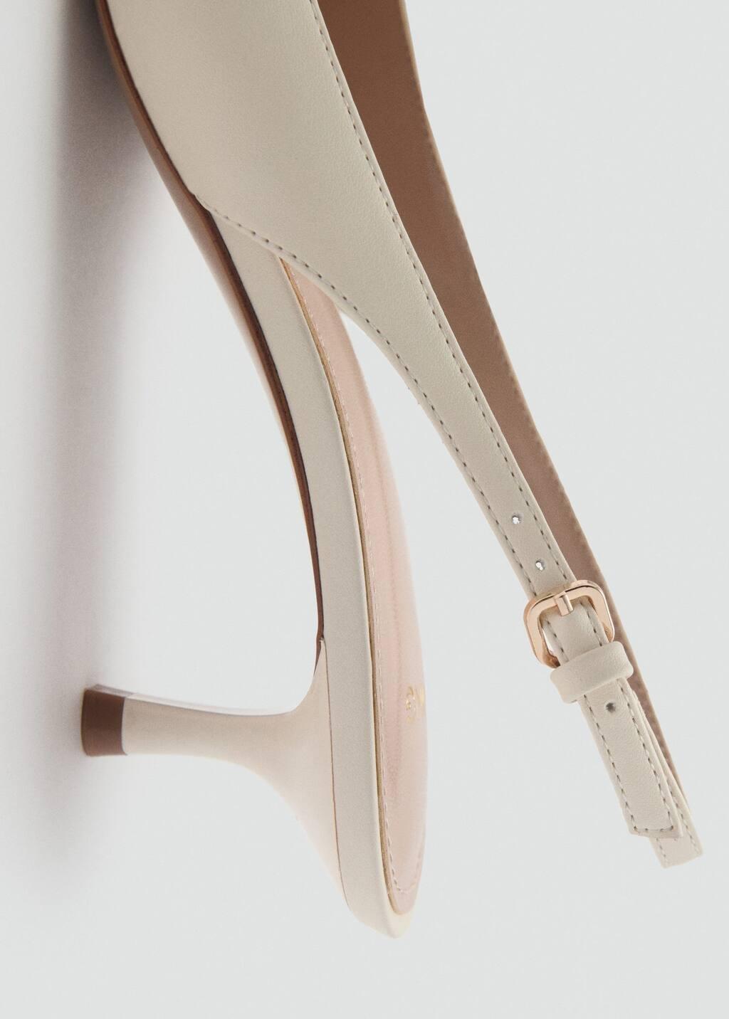 Beige Pointed Kitten-Heel Shoes, , large image number 1